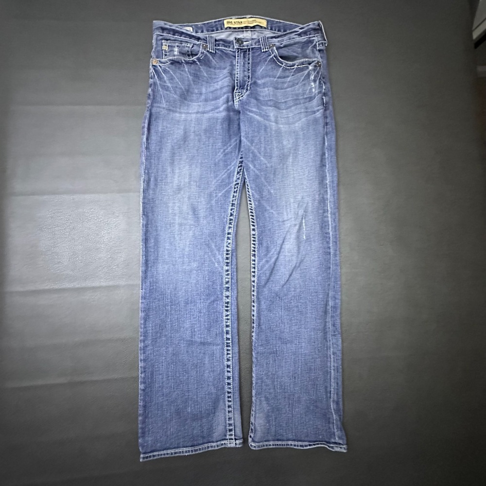 BIG STAR Jeans Mens 34R 34x32 Blue Pioneer Boot Cut Denim Cotton Western Cowboy